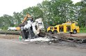 LKW umgestuerzt A 1 Rich Saarbruecken P112